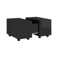 Table basse Noir brillant 60x60x38 cm Aggloméré