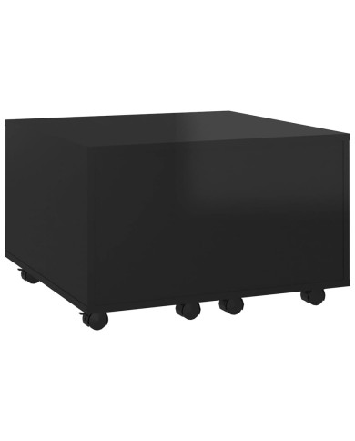 Table basse Noir brillant 60x60x38 cm Aggloméré