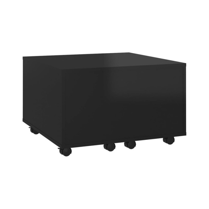 Table basse Noir brillant 60x60x38 cm Aggloméré