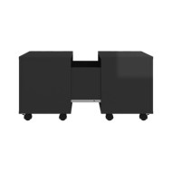 Table basse Noir brillant 60x60x38 cm Aggloméré