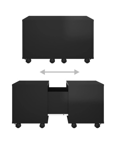 Table basse Noir brillant 60x60x38 cm Aggloméré