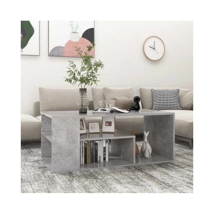 Table basse Gris béton 100x50x40 cm Aggloméré 