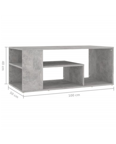 Table basse Gris béton 100x50x40 cm Aggloméré 