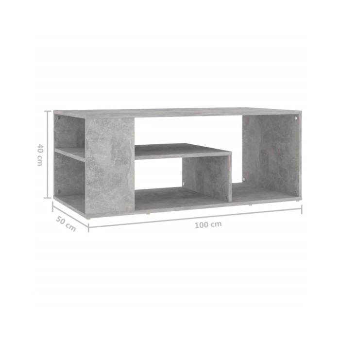 Table basse Gris béton 100x50x40 cm Aggloméré 