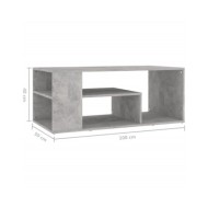 Table basse Gris béton 100x50x40 cm Aggloméré 