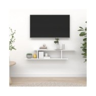Étagère TV murale Blanc brillant 125x18x23 cm Aggloméré