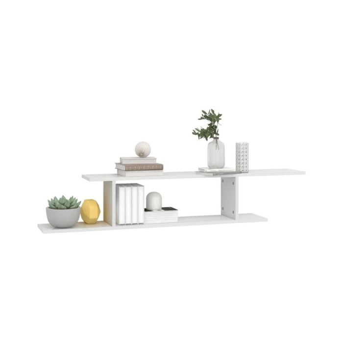 Étagère TV murale Blanc brillant 125x18x23 cm Aggloméré