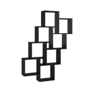 Étagère cube murale Noir brillant 90x15x119 cm Aggloméré