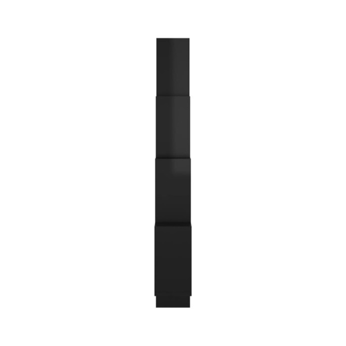 Étagère cube murale Noir brillant 90x15x119 cm Aggloméré
