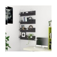 Étagères murales 4 pcs Gris brillant 80x11,5x18 cm Aggloméré