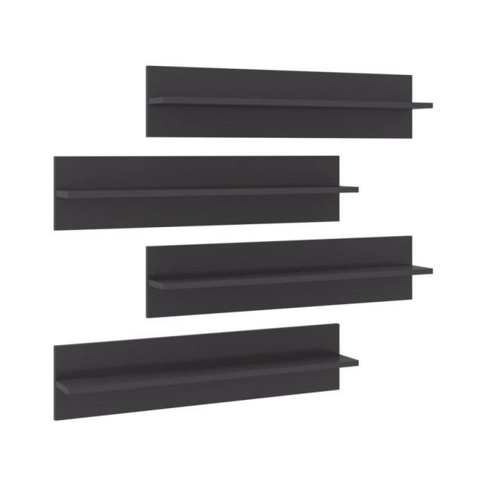 Étagères murales 4 pcs Gris brillant 80x11,5x18 cm Aggloméré