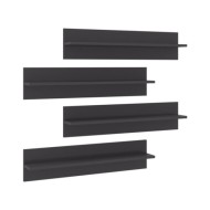 Étagères murales 4 pcs Gris brillant 80x11,5x18 cm Aggloméré
