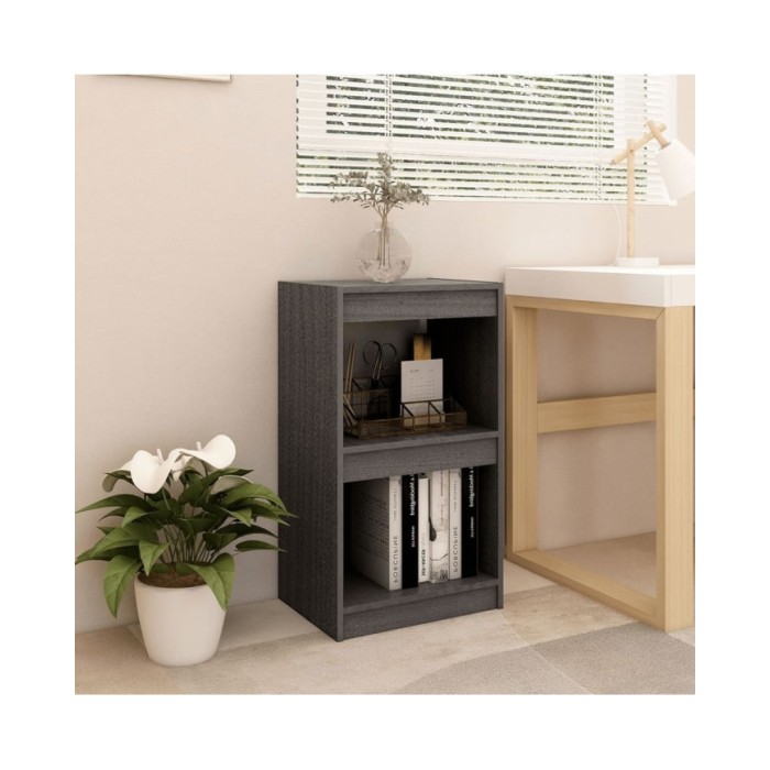 Bibliothèque Gris 40x30x71,5 cm Bois de pin massif