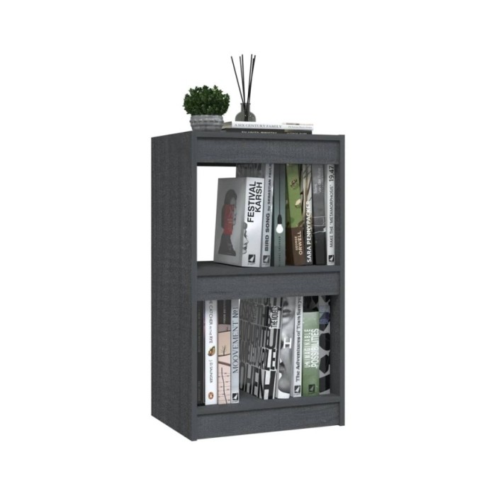 Bibliothèque Gris 40x30x71,5 cm Bois de pin massif