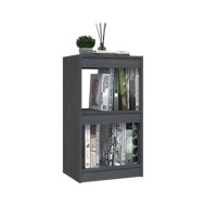 Bibliothèque Gris 40x30x71,5 cm Bois de pin massif