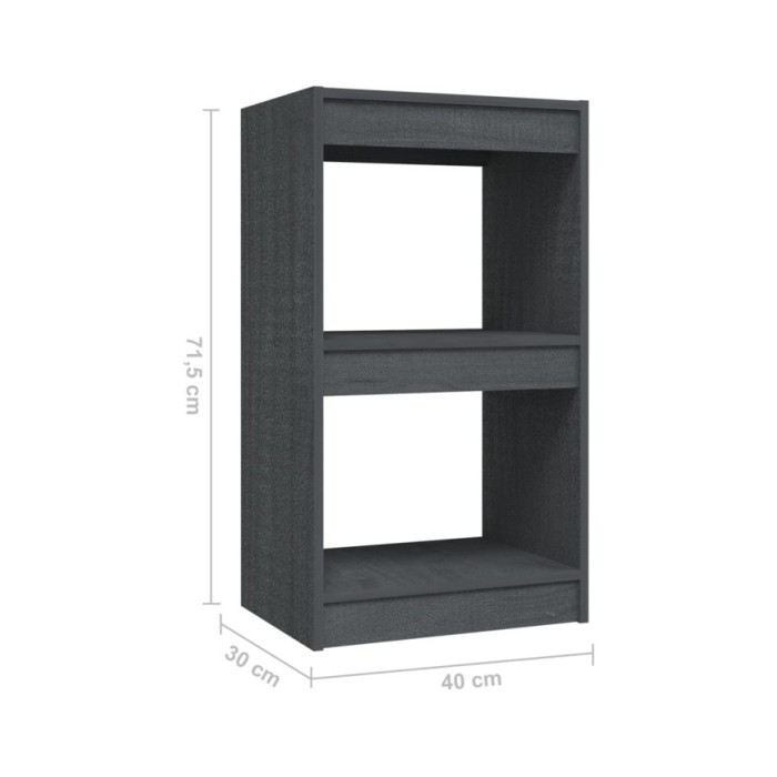 Bibliothèque Gris 40x30x71,5 cm Bois de pin massif