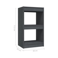 Bibliothèque Gris 40x30x71,5 cm Bois de pin massif