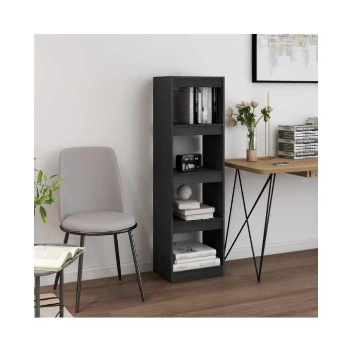 Bibliothèque/Séparateur de pièce Gris 40x30x135,5 cm Pin massif