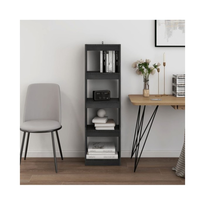 Bibliothèque/Séparateur de pièce Gris 40x30x135,5 cm Pin massif