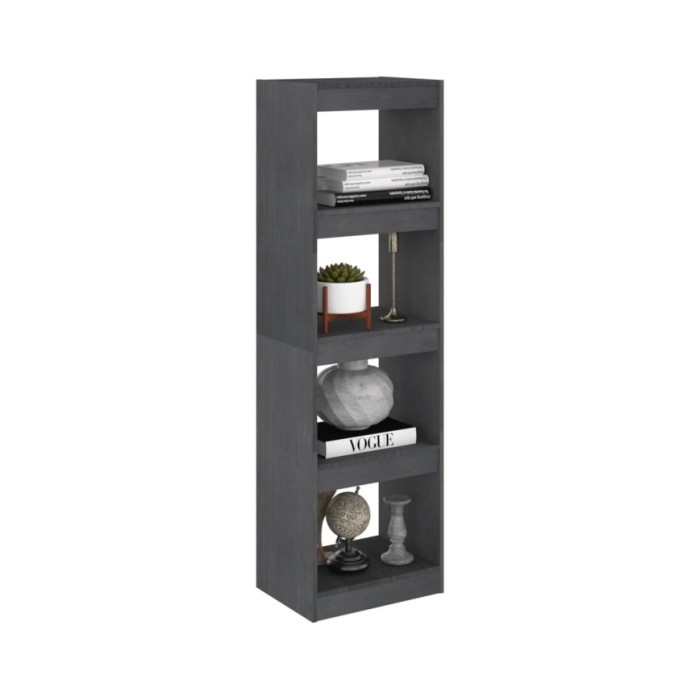 Bibliothèque/Séparateur de pièce Gris 40x30x135,5 cm Pin massif