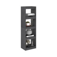 Bibliothèque/Séparateur de pièce Gris 40x30x135,5 cm Pin massif