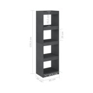 Bibliothèque/Séparateur de pièce Gris 40x30x135,5 cm Pin massif