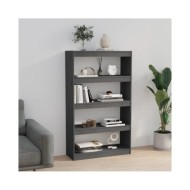 Bibliothèque/Séparateur de pièce Gris 80x30x135,5 cm Pin solide