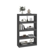 Bibliothèque/Séparateur de pièce Gris 80x30x135,5 cm Pin solide