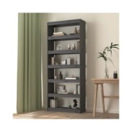 Bibliothèque/Séparateur de pièce Gris 80x30x199,5 cm Pin solide
