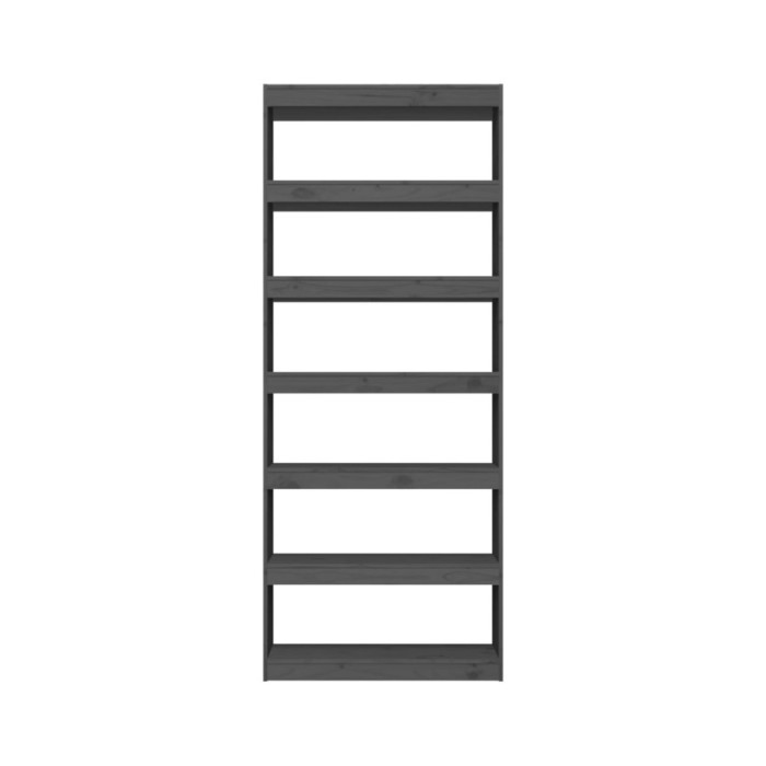 Bibliothèque/Séparateur de pièce Gris 80x30x199,5 cm Pin solide