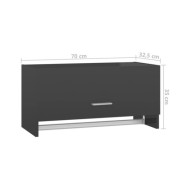 Garde-robe Gris brillant 70x32,5x35 cm Aggloméré