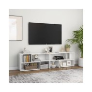Meuble TV Blanc brillant 149x30x52 cm Aggloméré