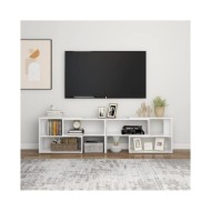 Meuble TV Blanc brillant 149x30x52 cm Aggloméré