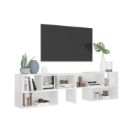 Meuble TV Blanc brillant 149x30x52 cm Aggloméré