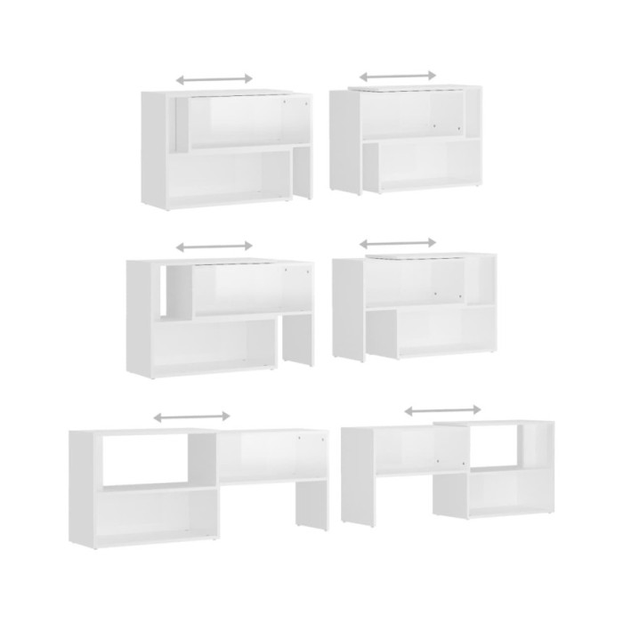 Meuble TV Blanc brillant 149x30x52 cm Aggloméré