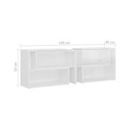 Meuble TV Blanc brillant 149x30x52 cm Aggloméré