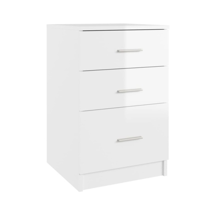 Table de chevet Blanc brillant 40x40x63 cm Bois d’ingénierie