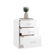 Table de chevet Blanc brillant 40x40x63 cm Bois d’ingénierie
