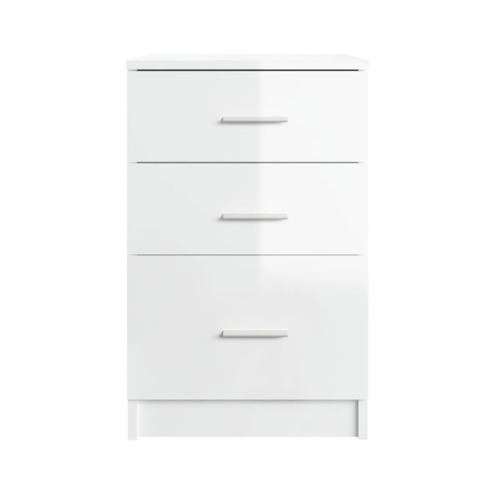 Table de chevet Blanc brillant 40x40x63 cm Bois d’ingénierie