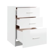 Table de chevet Blanc brillant 40x40x63 cm Bois d’ingénierie