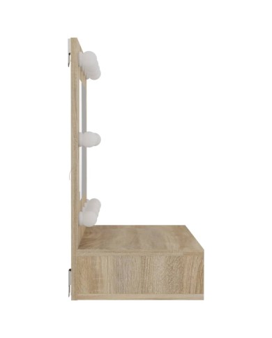 Armoire à miroir avec LED Chêne sonoma 60x31,5x62 cm
