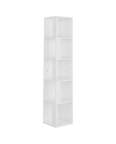 Armoire d'angle Blanc brillant 33x33x164,5 cm Aggloméré
