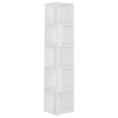 Armoire d'angle Blanc brillant 33x33x164,5 cm Aggloméré