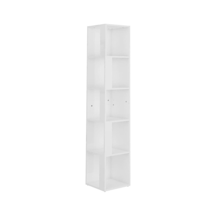 Armoire d'angle Blanc brillant 33x33x164,5 cm Aggloméré