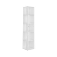 Armoire d'angle Blanc brillant 33x33x164,5 cm Aggloméré