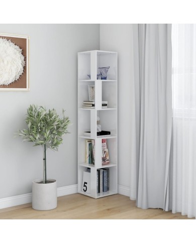 Armoire d'angle Blanc brillant 33x33x164,5 cm Aggloméré