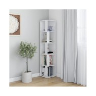 Armoire d'angle Blanc brillant 33x33x164,5 cm Aggloméré