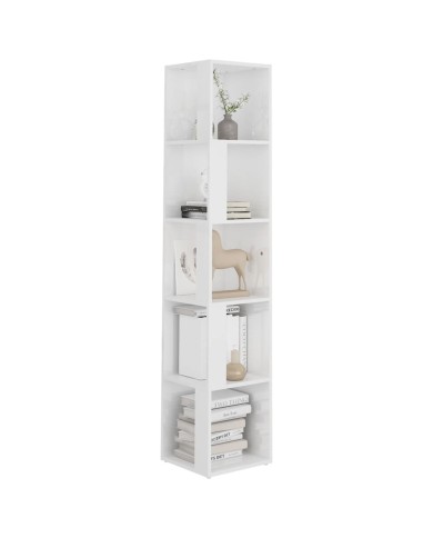 Armoire d'angle Blanc brillant 33x33x164,5 cm Aggloméré