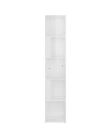 Armoire d'angle Blanc brillant 33x33x164,5 cm Aggloméré