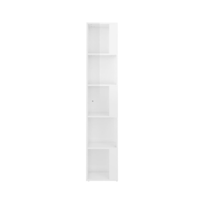 Armoire d'angle Blanc brillant 33x33x164,5 cm Aggloméré